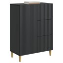  Serviesskap med skuff Svart 66 x 34,5 x 90 cm Konstruert tre