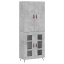 vidaXL Highboard betong grå 69,5x34x180 cm konstruert tre 8720845409609