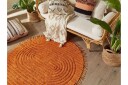 Halfeti Ryeteppe 140 cm Rund - Oransje