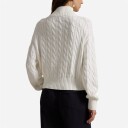 Ralph Lauren Cable-Knit Cotton Quarter-Zip Sweater White