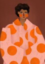 Woman With Orange Dots Poster Plakat / 70x100cm