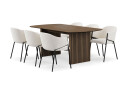 Bark Richeto Spisebord 180 cm med 6 Filip Spisestoler   Røkt eik / Hvit Bouclé