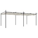  Pergola med uttrekkbar tak kremhvit 589x292x230 cm