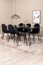 Venture Home   Spisegruppe Petra med 6 Polar spisestoler   Svart