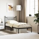 vidaXL Sengeramme i metall med hodegavl svart 90x190 cm 8720845883096