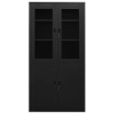 vidaXL Kontorskap svart 90x40x180 cm stål