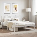 vidaXL Sengeramme i metall med hodegavl hvit 140x190 cm 8721012211476