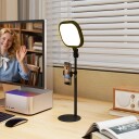 LED nattbordslampe 10 dimmenivåer 5 farger minnefunksjon metall sort