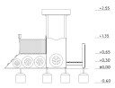 Leketog/lokmotiv med tunnel 