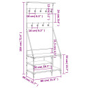  Klesstativ med skooppbevaring brun eik 80x40x184 cm 8721012196483