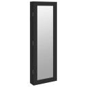 vidaXL Vegghengt smykkeskap med speil svart 30x8,5x90 cm