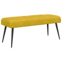 vidaXL Benk med knappheft Gul 110 x 40 x 46 cm Fløyel