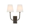 Hulton vägglampa dubbel brons