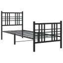  Sengeramme i metall med hode- og fotgavl svart 75x190 cm 8721012372962