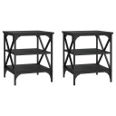 vidaXL Sidebord 2 stk svart 40x42x50 cm konstruert tre