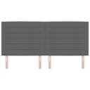  Sengegavl Linjer Design Mørk Grå 200 cm Stoff