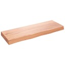 vidaXL Vegghylle lysebrun 80x30x6 cm behandlet heltre eik