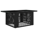 vidaXL Hage Løft Opp Bord Svart 100 x 55 x 37 cm Tvist Rattan og Glass