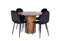 Venture Home Bianca Spisegruppe 110 cm Rund med 4 Polar Stoler Sort