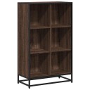 Bokhylle brun eik 65,5x33x107,5 cm konstruert tre
