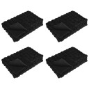 vidaXL Skliikkerteppe / pledd i kunstig kaninpels Olite 4 pcs Svart