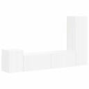  TV benksett Veggmontert 4 pcs Hvit Konstruert tre