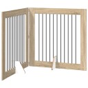 Vidaxl Foldbar Hundegitter Med Stativer 2 Stk. Sonoma Eik 200.5 cm