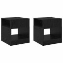 vidaXL Avlastningsbord 2 pcs Svart Eik 40,5 x 40 x 45 cm
