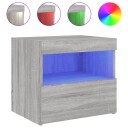  Nattbord med LED grå sonoma 50x40x45 cm 8721012253575