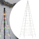 vidaXL Juletrelys på flaggstang 200 LED fargerik 180 cm