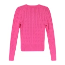 Polo Ralph Lauren Cable Knit Cotton Crewneck Cardigan Pink XS