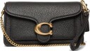 Coach Polished Pebbled Leather Tabby Chain Crossbody 19   Black   ONE SIZE