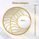 Stort asymmetrisk gullveggspeil – 80 cm rund dekor