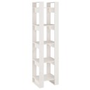 vidaXL Bokhylle/romdeler hvit 41x35x160 cm heltre furu