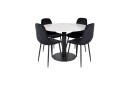 Venture Home Estelle Spisegruppe 106 cm Rund med 4 Polar Stoler Sort
