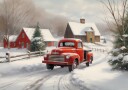 Christmas Truck Poster Plakat / 70x100cm