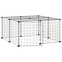 Vidaxl Dyrebur 12 Paneler Med Dør Svart 35X35 cm Stål
