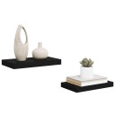 vidaXL Flytende vegghyller 2 stk svart 40x23x3,8 cm MDF