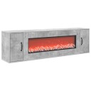 vidaXL Elektrisk peis Betong 155 x 30 x 44 cm Konstruert tre