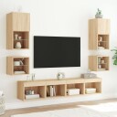  Veggmontert nattbord med LED-lys sonoma eik 8721012257016
