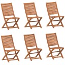  Sammenleggbare hagestoler 6 stk 51x66x95 cm heltre akasie 3214472