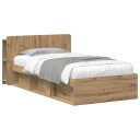  Sengeramme med oppbevaring Artisan eik 75 x 190 cm