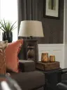 Lama Vaals bordlampe kubbe i mørkt tre H45 Brun