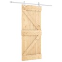  Skyvedør Naturlig og Hvit 85 x 210 cm Massiv Furu Tre