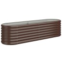 vidaXL Plantekasse pulverlakkert stål 152x40x36 cm brun