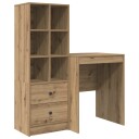  Skrivebord med lagring 2 pcs artisan eik 60 x 50 x 76 cm