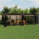  Paviljong med nettingvegger gråbrun 6x3 m stål 4003916
