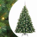  Kunstig juletre med 300 LED med stativ grønn 210 cm PE og PVC
