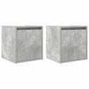  Veggmonterte nattbord 2 stk betonggrå 38x34x40 cm