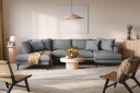Menard 4 seters Venstrevendt Stor U formet Dyp Sofa med Divan og Sjeselong i Stoff   Mørk grå